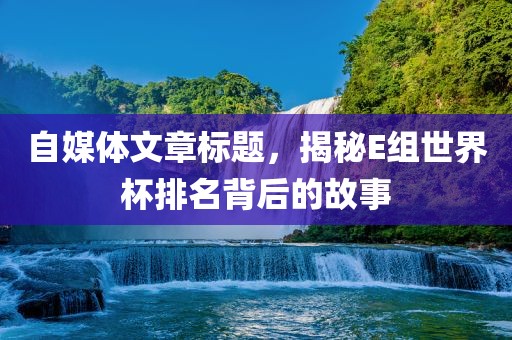 自媒体文章标题，揭秘E组世界杯排名背后的故事