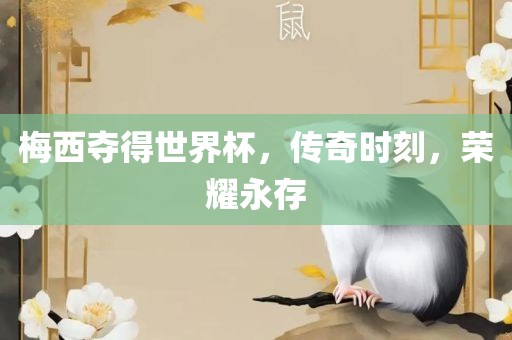 梅西夺得世界杯，传奇时刻，荣耀永存