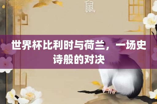 世界杯比利时与荷兰，一场史诗般的对决