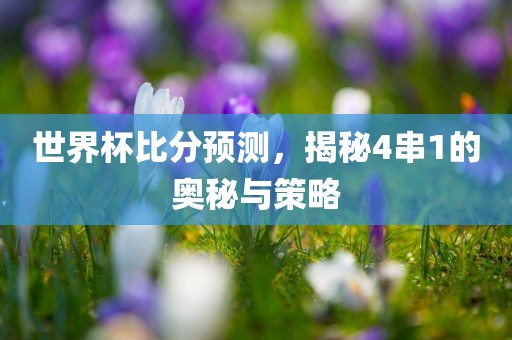 世界杯比分预测，揭秘4串1的奥秘与策略