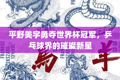 平野美宇勇夺世界杯冠军，乒乓球界的璀璨新星