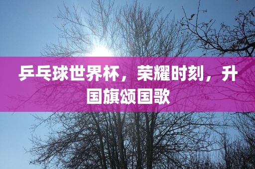 乒乓球世界杯，荣耀时刻，升国旗颂国歌