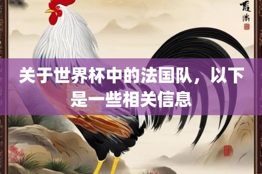 关于世界杯中的法国队，以下是一些相关信息漯河市盈旭机械设备有限公司