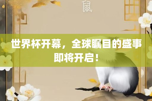 世界杯开幕，全球瞩目的盛事即将开启！