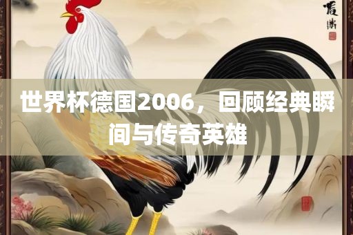 世界杯德国2006，回顾经典瞬间与传奇英雄漯河市盈旭机械设备有限公司