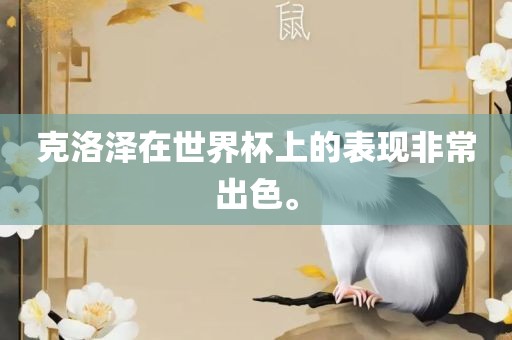 克洛泽在世界杯上的表现非常出色。