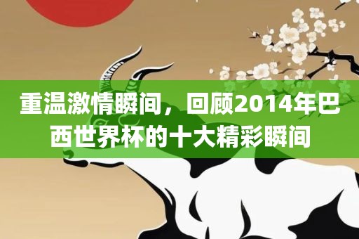 重温激情瞬间，回顾2014年巴西世界杯的十大精彩瞬间