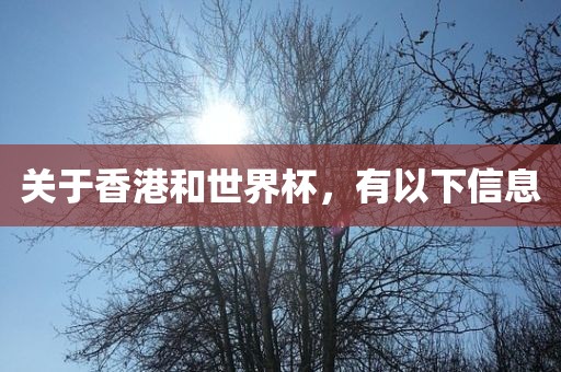 关于香港和世界杯，有以下信息
