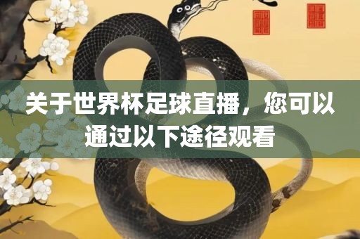 关于世界杯足球直播，您可以通过以下途径观看