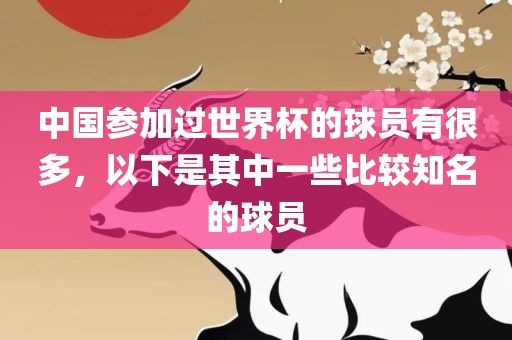 中国参加过世界杯的球员有很多，以下是其中一些比较知名的球员