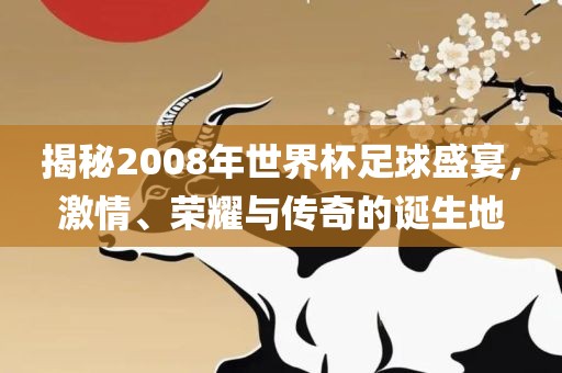 揭秘2008年世界杯足球盛宴，激情、荣耀与传奇的诞生地漯河市盈旭机械设备有限公司