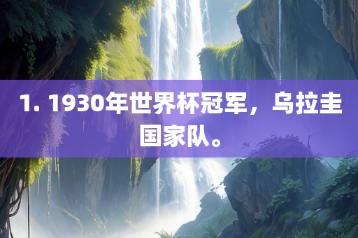 1. 1930年世界杯冠军，乌拉圭国家队。