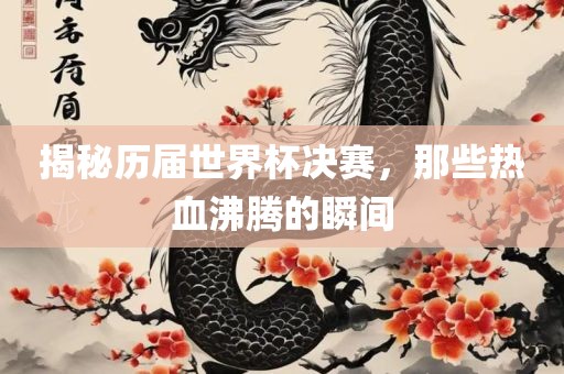 揭秘历届世界杯决赛，那些热血沸腾的瞬间