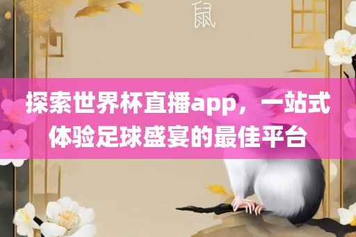 探索世界杯直播app，一站式体验足球盛宴的最佳平台