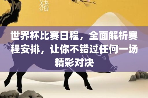 世界杯比赛日程，全面解析赛程安排，让你不错过任何一场精彩对决