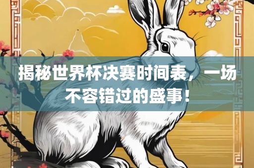 揭秘世界杯决赛时间表，一场不容错过的盛事！