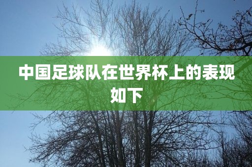 中国足球队在世界杯上的表现如下漯河市盈旭机械设备有限公司