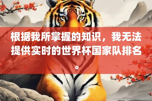 根据我所掌握的知识，我无法提供实时的世界杯国家队排名。