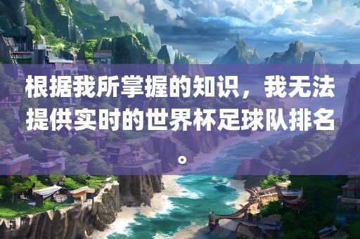 根据我所掌握的知识，我无法提供实时的世界杯足球队排名。