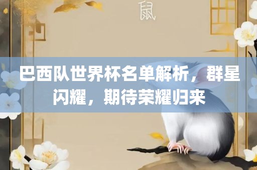 巴西队世界杯名单解析，群星闪耀，期待荣耀归来