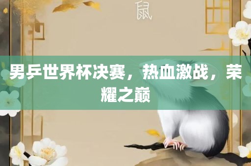 男乒世界杯决赛，热血激战，荣耀之巅