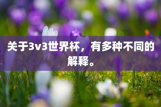 关于3v3世界杯，有多种不同的解释。
