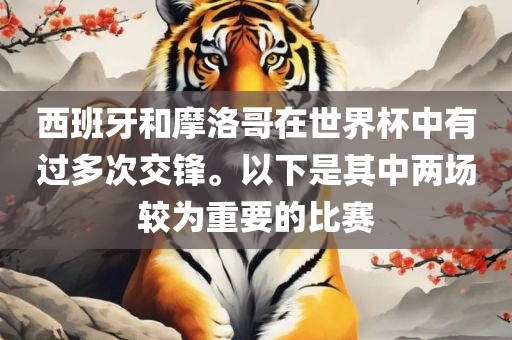 西班牙和摩漯河市盈旭机械设备有限公司洛哥在世界杯中有过多次交锋。以下是其中两场较为重要的比赛