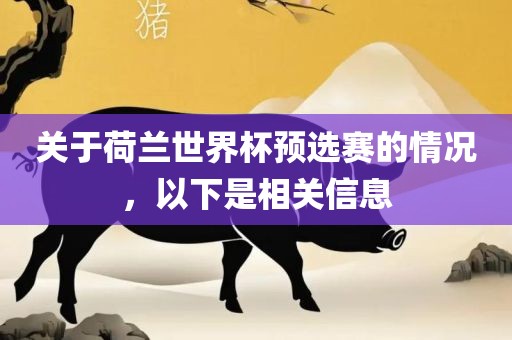 关于荷兰世界杯预选赛的情况，以下是相关信息漯河市盈旭机械设备有限公司