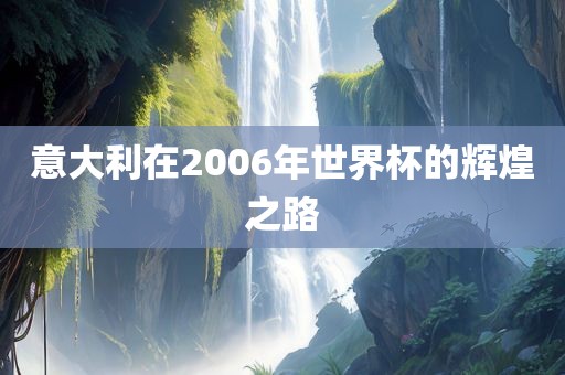 意大利在2006年世界杯的辉煌之路漯河市盈旭机械设备有限公司
