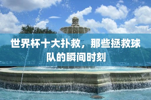 世界杯十大扑救，那些拯救球队的瞬间时刻