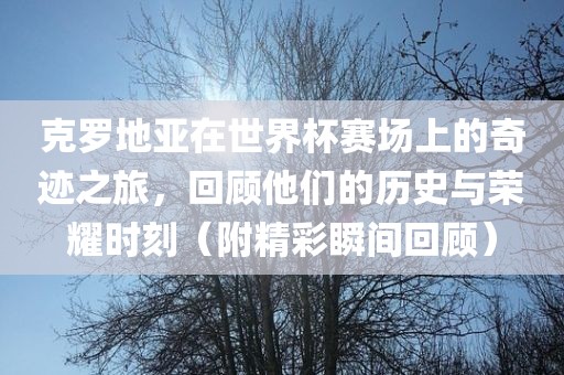 克罗地亚在世界杯赛场上的奇迹之旅，回顾他们的历史与荣耀时刻（附精彩瞬间回顾）