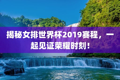 揭秘女排世界杯2019赛程，一漯河市盈旭机械设备有限公司起见证荣耀时刻！
