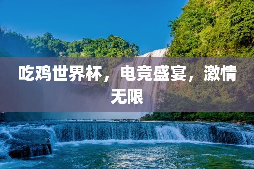 吃鸡世界杯，电竞盛宴，激情无限
