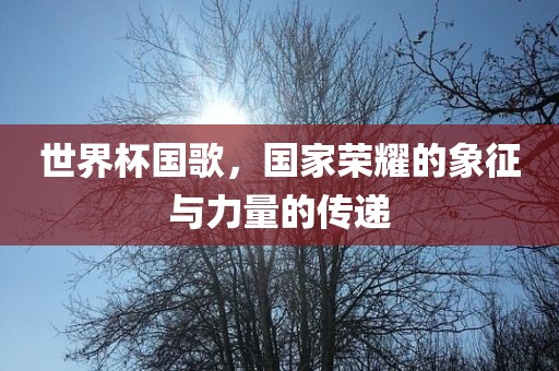 世界杯国歌，国家荣耀的象征与力量的传递