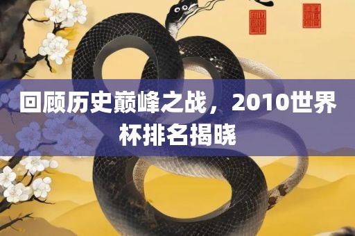 回顾历史巅峰之战，2010世界杯排名揭晓漯河市盈旭机械设备有限公司