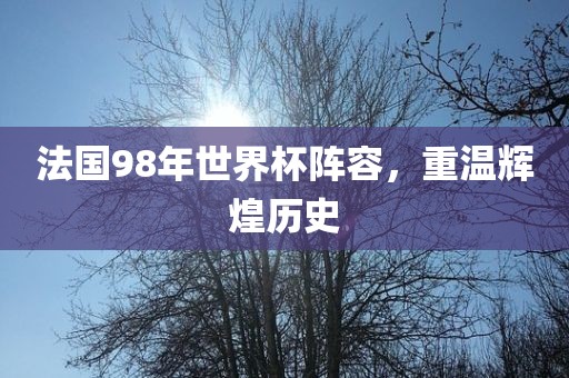 法国98年世界杯阵容，重温辉煌历史漯河市盈旭机械设备有限公司
