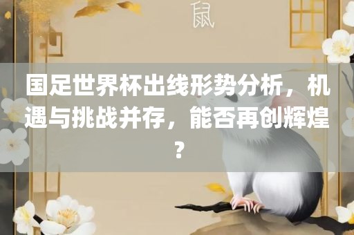 国足世界杯出线形势分析，机遇与挑战并存，能否再创辉煌？漯河市盈旭机械设备有限公司