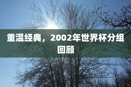 重温经典，2002年世界杯分组回顾