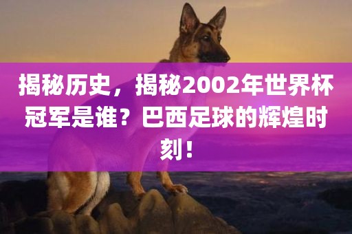 揭秘历史，揭秘2002年世界杯冠军是谁？巴西足球的辉煌时刻！