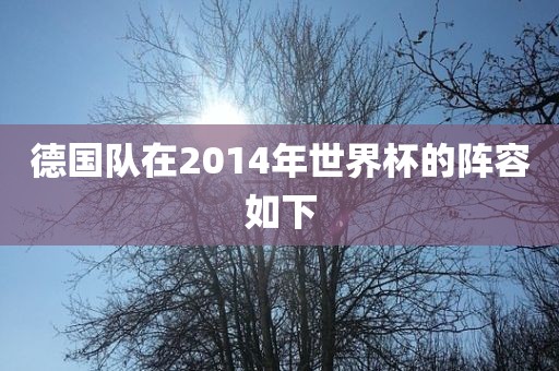 德国队在2014年世界杯的阵容如下漯河市盈旭机械设备有限公司