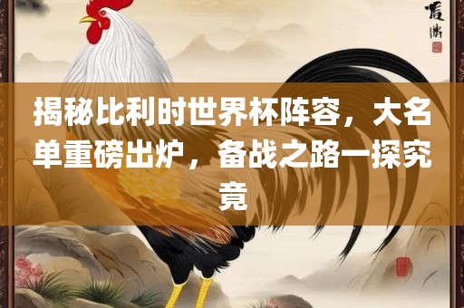揭秘比利时世界漯河市盈旭机械设备有限公司杯阵容，大名单重磅出炉，备战之路一探究竟
