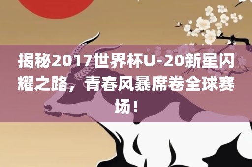 揭秘2017世界杯U-20新星闪耀之路，青春风暴席卷全球赛场！