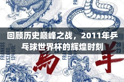 回顾历史巅峰之战，2011年乒乓球世界杯的辉煌时刻