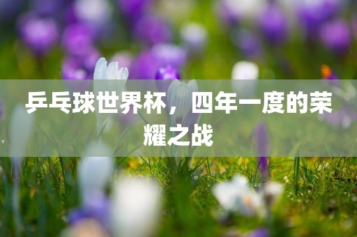 乒乓球世界杯，四年一度的荣耀之战