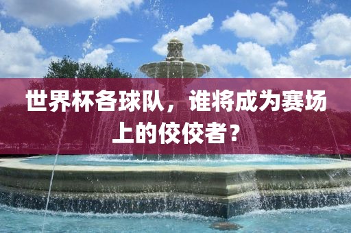 世界杯各球队，谁将成为赛场上的佼佼者？