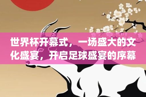 世界杯开幕式，一场盛大的文化盛宴，开启足球盛宴的序幕漯河市盈旭机械设备有限公司