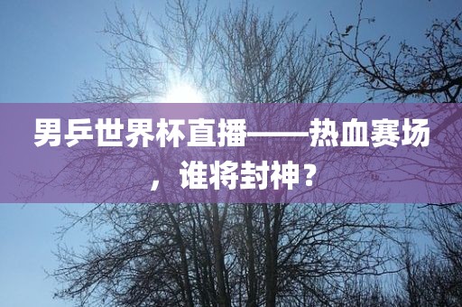 男乒世界杯直播——热血赛场，谁将封神？