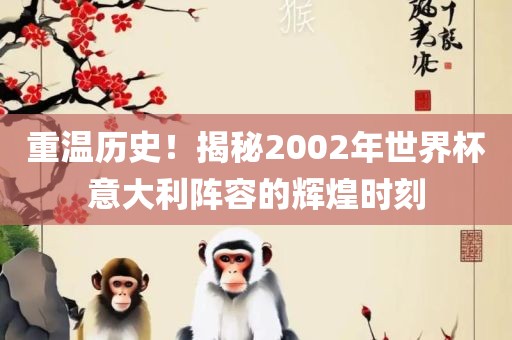重温历史！揭秘2002年世界杯意大利阵容的辉煌时刻