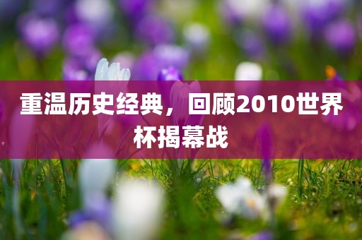 重温历史经典，回顾2010世界杯揭幕战