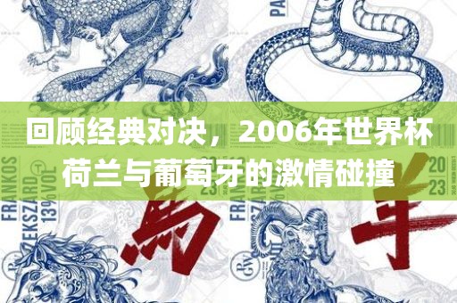 回顾经典对决，2006年世界杯荷兰与葡萄牙的激情碰撞漯河市盈旭机械设备有限公司